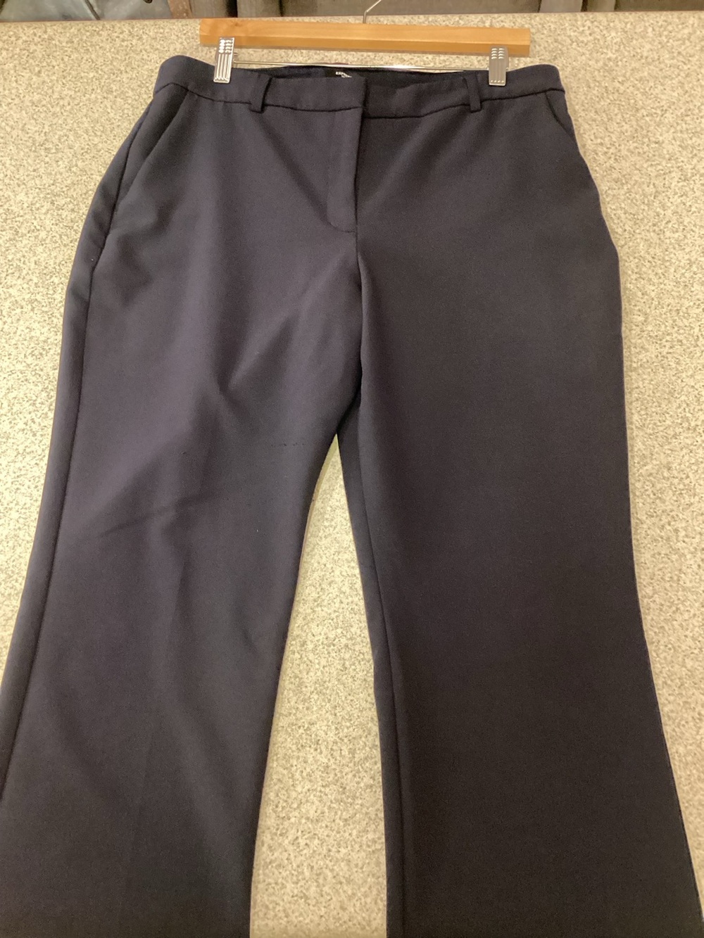 Express Navy Editor Mid Rise Bootcut Pants - Picture 6 of 10